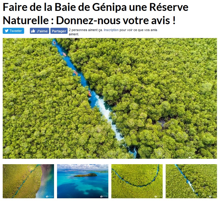 Consultation publique sur le projet de reserve de la baie de genipa